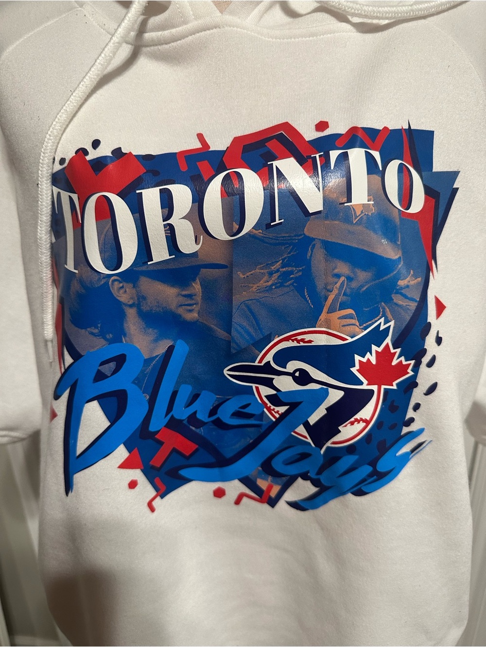 Toronto Blue Jays White Graphic Hoodie Shirt (Unisex) - Picture 2 of 7